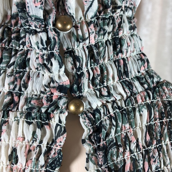 Ophelia Roe Ruffled Smock Top Medium New - Picture 3 of 7